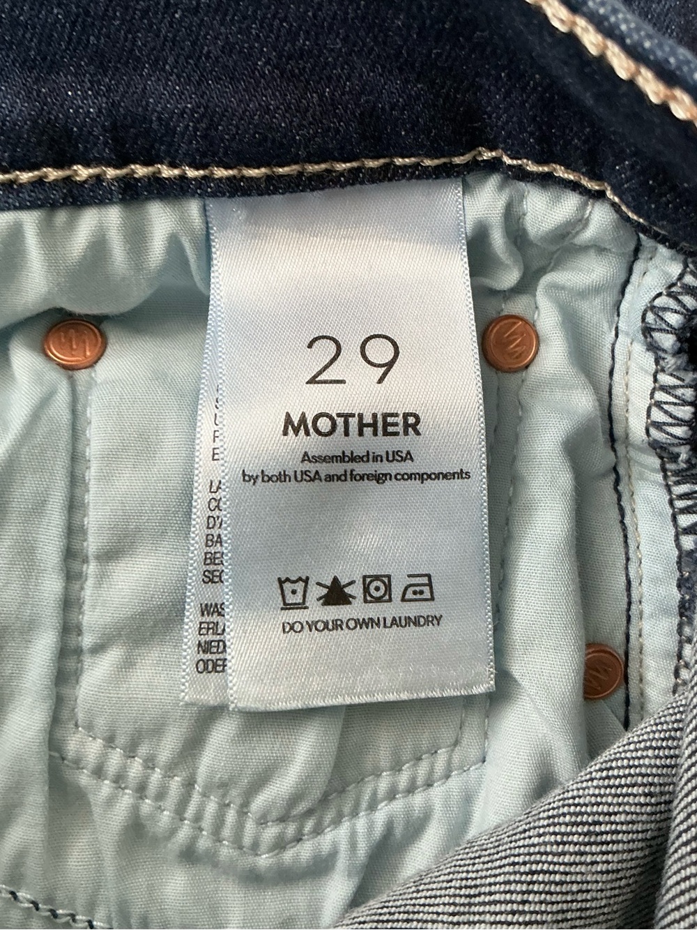 MOTHER Jeans Tomcat Roller Off Limits Dark Indigo Blue Wide Leg Size 29 - Picture 10 of 15